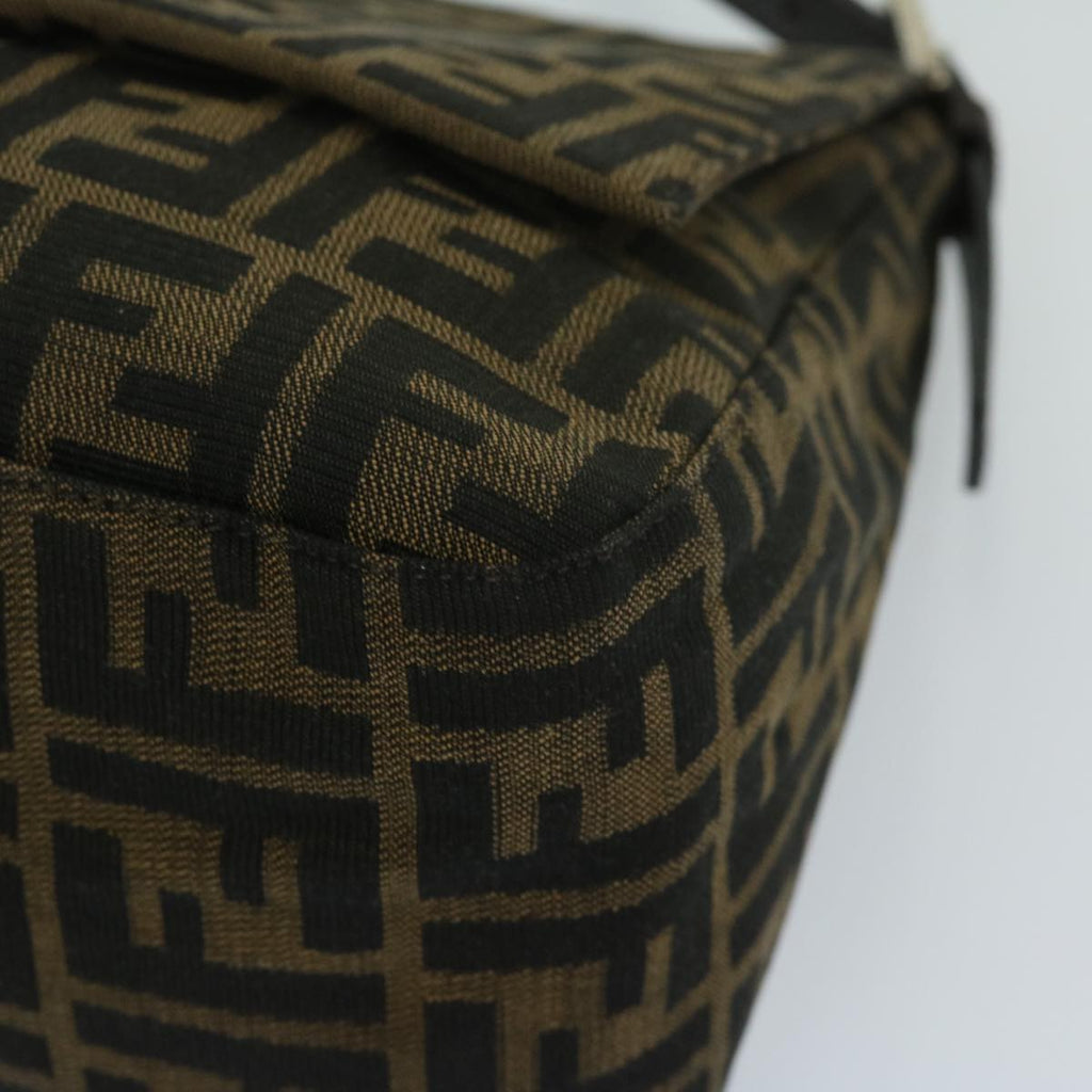 FENDI Zucca Canvas Mamma Baguette Shoulder Bag Black Brown68576A