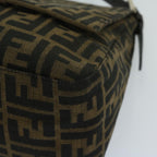 FENDI Zucca Canvas Mamma Baguette Shoulder Bag Black Brown68576A