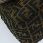 FENDI Zucca Canvas Mamma Baguette Shoulder Bag Black Brown68576A