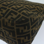 FENDI Zucca Canvas Mamma Baguette Shoulder Bag Black Brown68576A