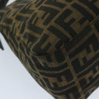 FENDI Zucca Canvas Mamma Baguette Shoulder Bag Black Brown68576A