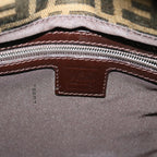 FENDI Zucca Canvas Mamma Baguette Shoulder Bag Black Brown68576A