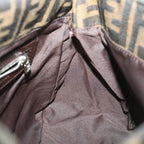 FENDI Zucca Canvas Mamma Baguette Shoulder Bag Black Brown68576A