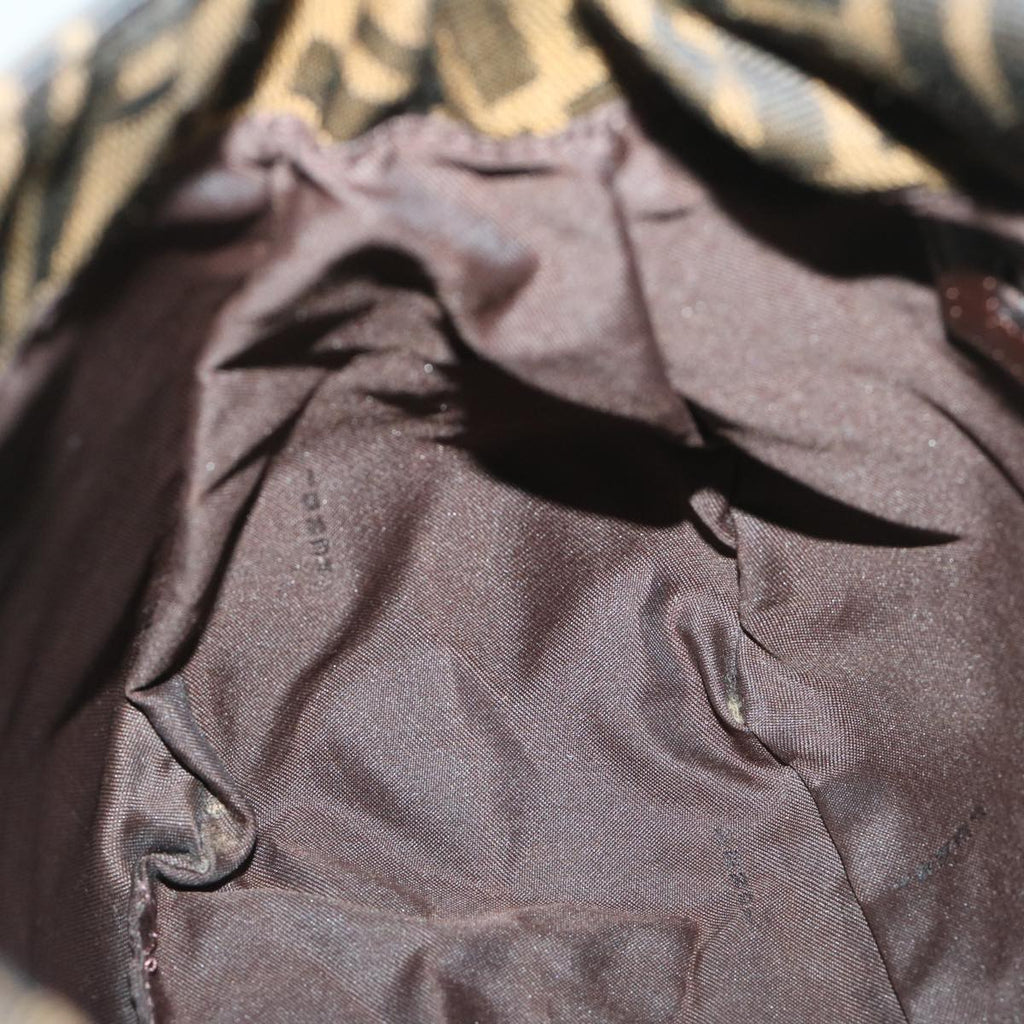 FENDI Zucca Canvas Mamma Baguette Shoulder Bag Black Brown68576A