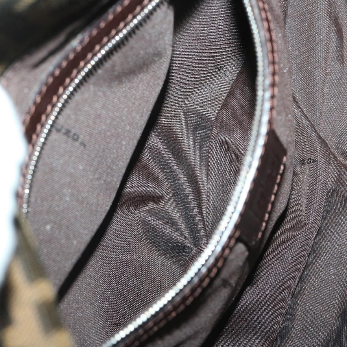 FENDI Zucca Canvas Mamma Baguette Shoulder Bag Black Brown68576A