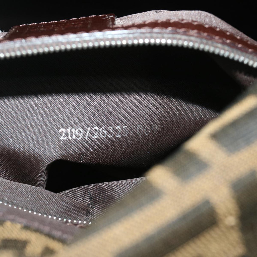 FENDI Zucca Canvas Mamma Baguette Shoulder Bag Black Brown68576A