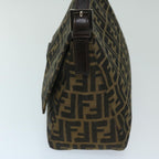 FENDI Zucca Canvas Mamma Baguette Shoulder Bag Black Brown68576A