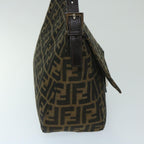 FENDI Zucca Canvas Mamma Baguette Shoulder Bag Black Brown68576A