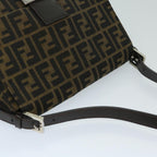 FENDI Zucca Canvas Mamma Baguette Shoulder Bag Black Brown68576A