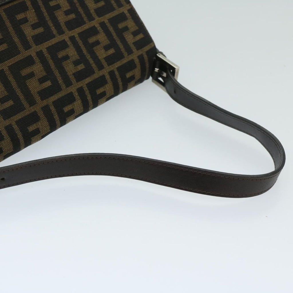 FENDI Zucca Canvas Mamma Baguette Shoulder Bag Black Brown68576A