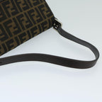 FENDI Zucca Canvas Mamma Baguette Shoulder Bag Black Brown68576A