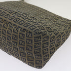 FENDI Zucchino Canvas Mamma Baguette Shoulder Bag Navy68577