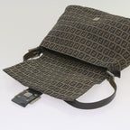 FENDI Zucchino Canvas Mamma Baguette Shoulder Bag Navy68577