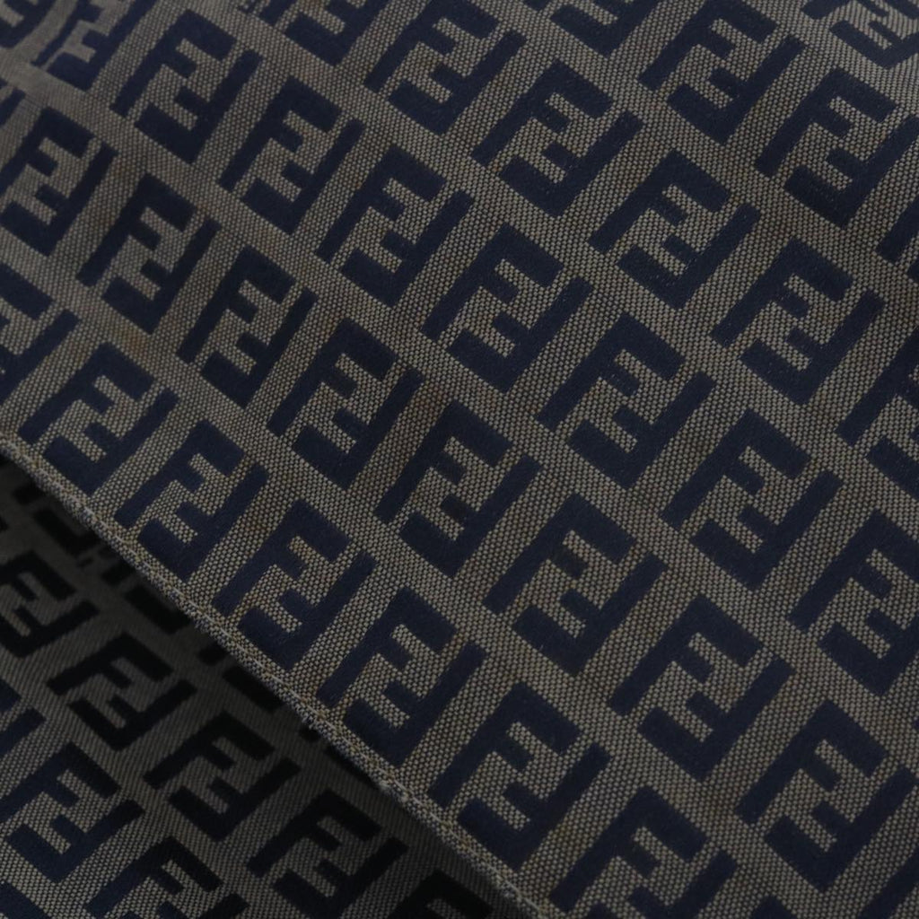 FENDI Zucchino Canvas Mamma Baguette Shoulder Bag Navy68577