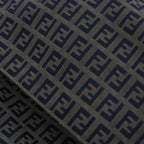 FENDI Zucchino Canvas Mamma Baguette Shoulder Bag Navy68577