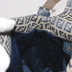 FENDI Zucchino Canvas Mamma Baguette Shoulder Bag Navy68577