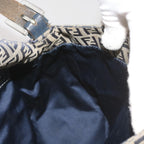 FENDI Zucchino Canvas Mamma Baguette Shoulder Bag Navy68577
