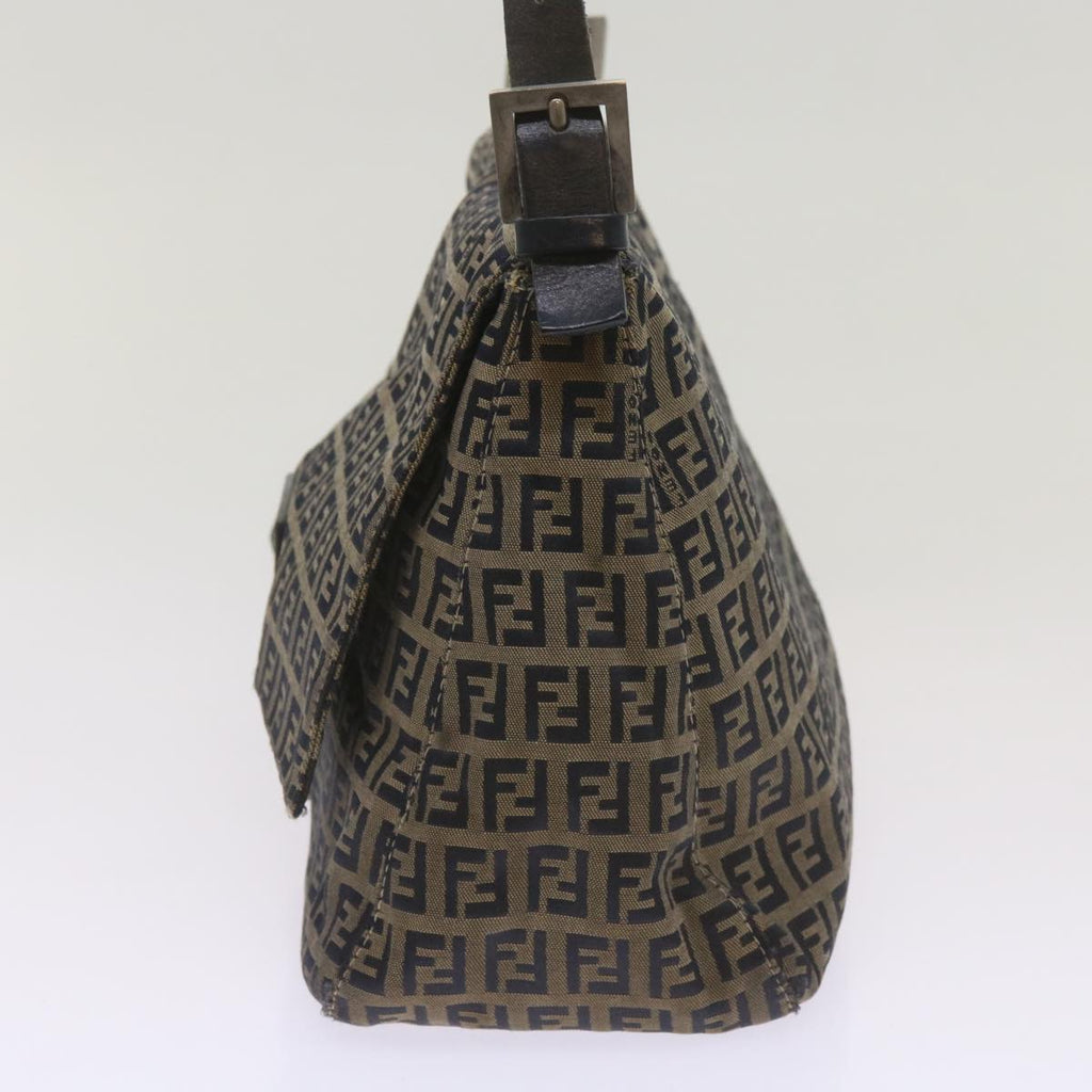 FENDI Zucchino Canvas Mamma Baguette Shoulder Bag Navy68577