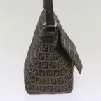 FENDI Zucchino Canvas Mamma Baguette Shoulder Bag Navy68577