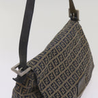 FENDI Zucchino Canvas Mamma Baguette Shoulder Bag Navy68577