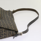 FENDI Zucchino Canvas Mamma Baguette Shoulder Bag Navy68577