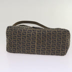 FENDI Zucchino Canvas Mamma Baguette Shoulder Bag Navy68577