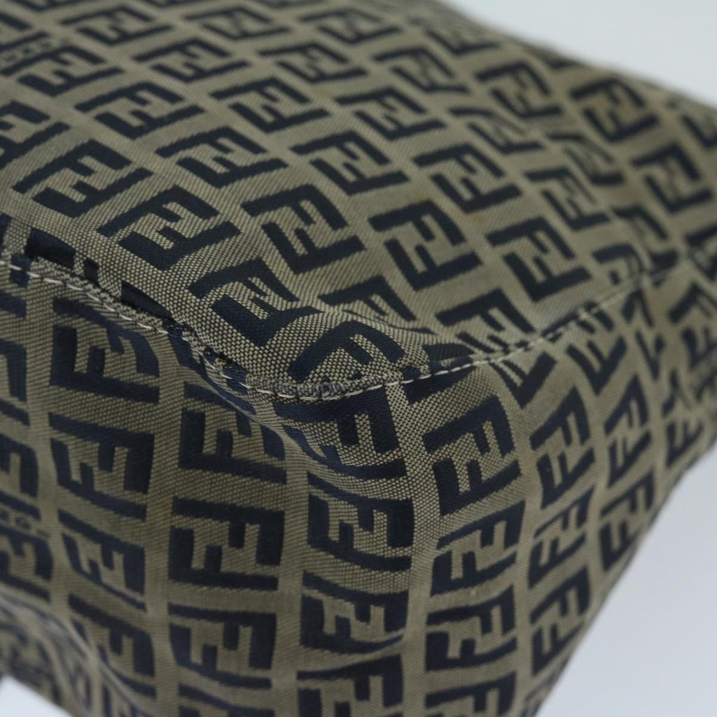 FENDI Zucchino Canvas Mamma Baguette Shoulder Bag Navy68578