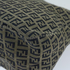 FENDI Zucchino Canvas Mamma Baguette Shoulder Bag Navy68578