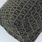 FENDI Zucchino Canvas Mamma Baguette Shoulder Bag Navy68578