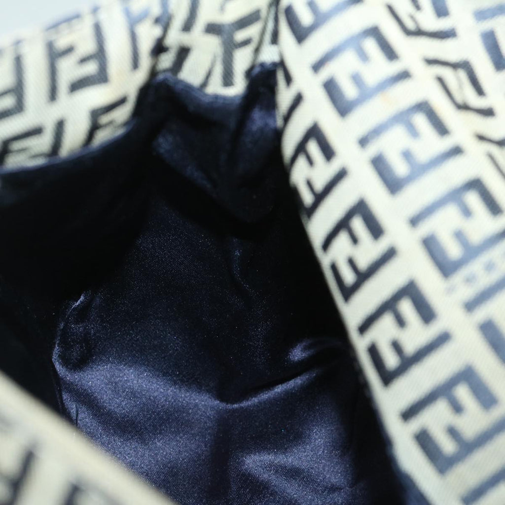 FENDI Zucchino Canvas Mamma Baguette Shoulder Bag Navy68578