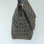FENDI Zucchino Canvas Mamma Baguette Shoulder Bag Navy68578