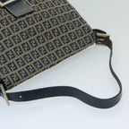 FENDI Zucchino Canvas Mamma Baguette Shoulder Bag Navy68578