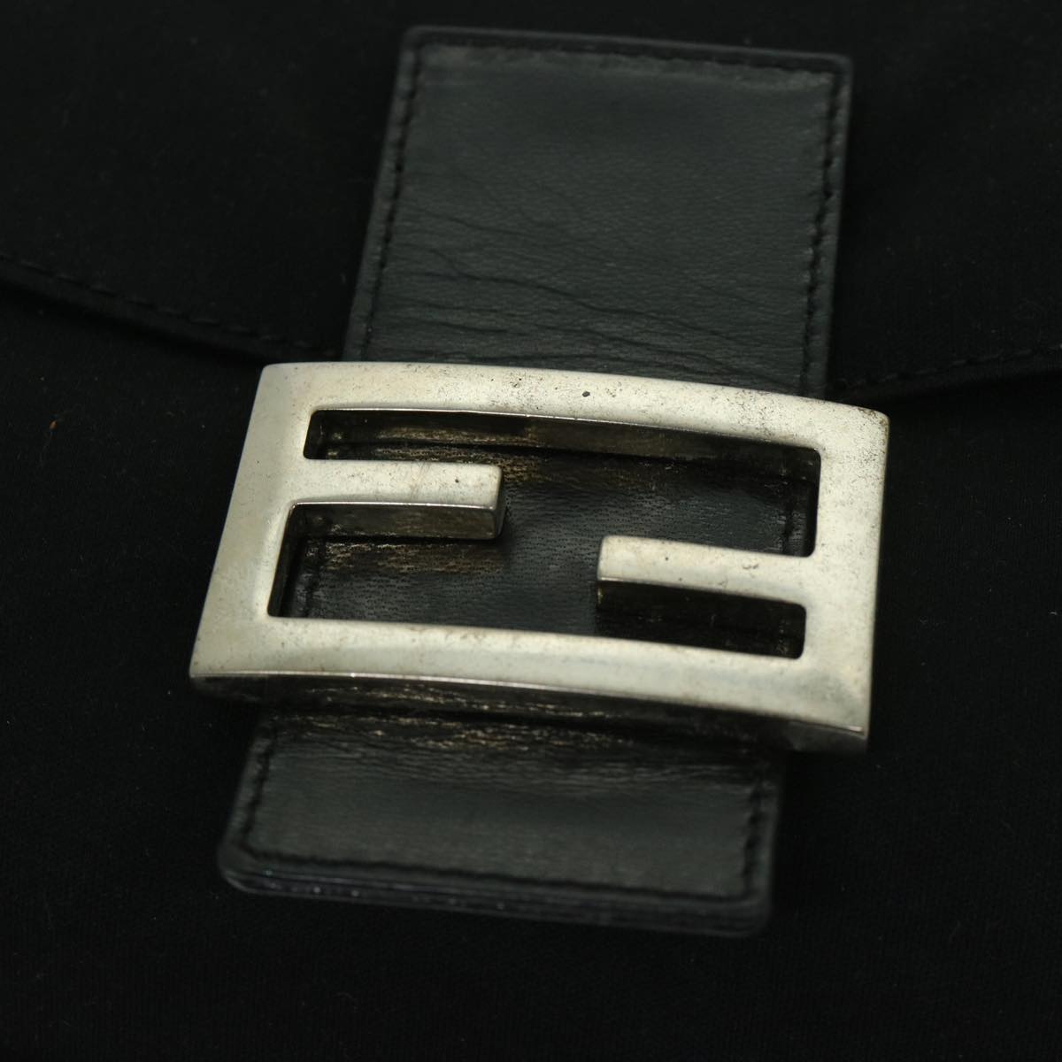 FENDI Mamma Baguette Shoulder Bag Nylon Black68579