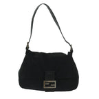 FENDI Mamma Baguette Shoulder Bag Nylon Black68579