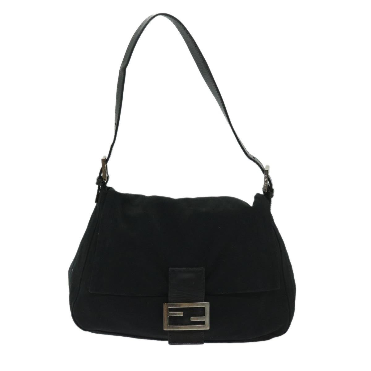 FENDI Mamma Baguette Shoulder Bag Nylon Black68579