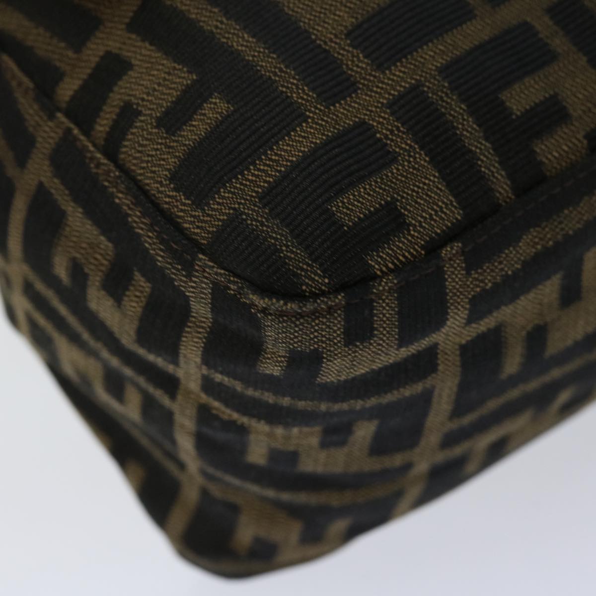 FENDI Zucca Canvas Mamma Baguette Shoulder Bag Black Brown68582