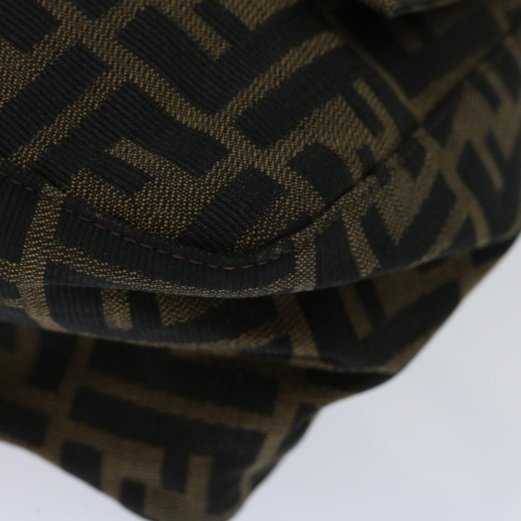 FENDI Zucca Canvas Mamma Baguette Shoulder Bag Black Brown68582