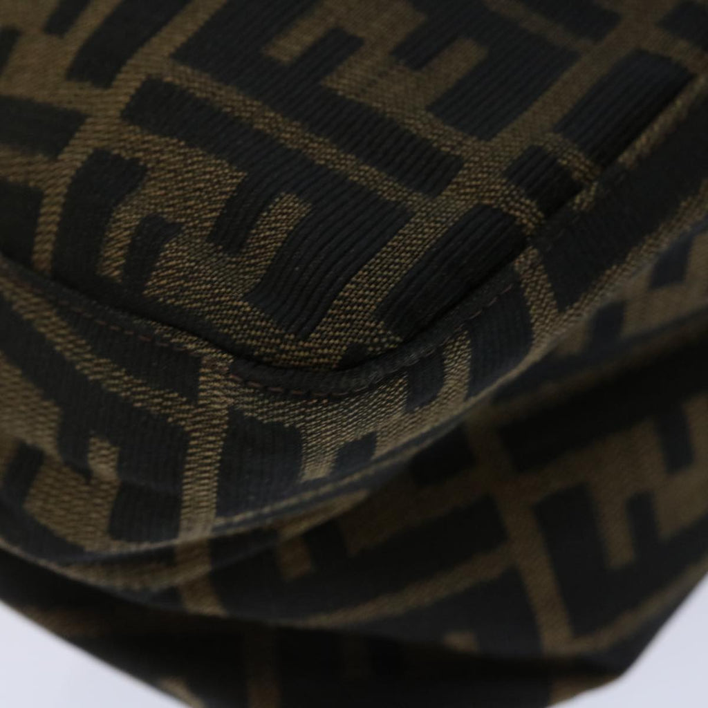 FENDI Zucca Canvas Mamma Baguette Shoulder Bag Black Brown68582
