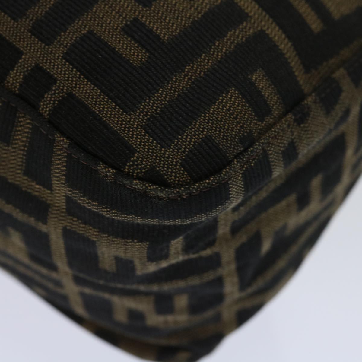 FENDI Zucca Canvas Mamma Baguette Shoulder Bag Black Brown68582