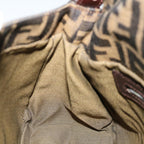 FENDI Zucca Canvas Mamma Baguette Shoulder Bag Black Brown68582