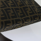 FENDI Zucca Canvas Mamma Baguette Shoulder Bag Black Brown68582