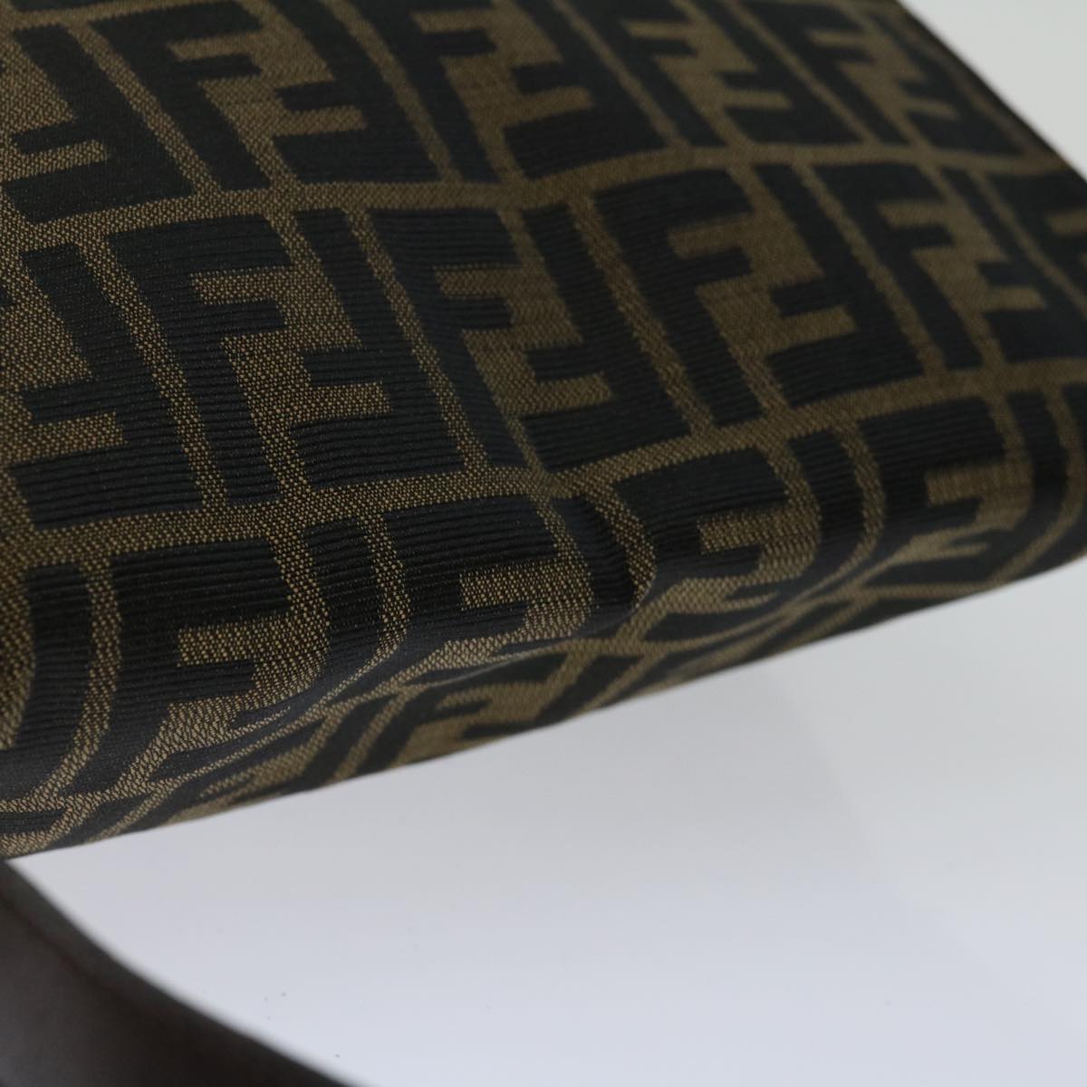 FENDI Zucca Canvas Mamma Baguette Shoulder Bag Black Brown68582