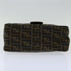 FENDI Zucca Canvas Mamma Baguette Shoulder Bag Black Brown68582