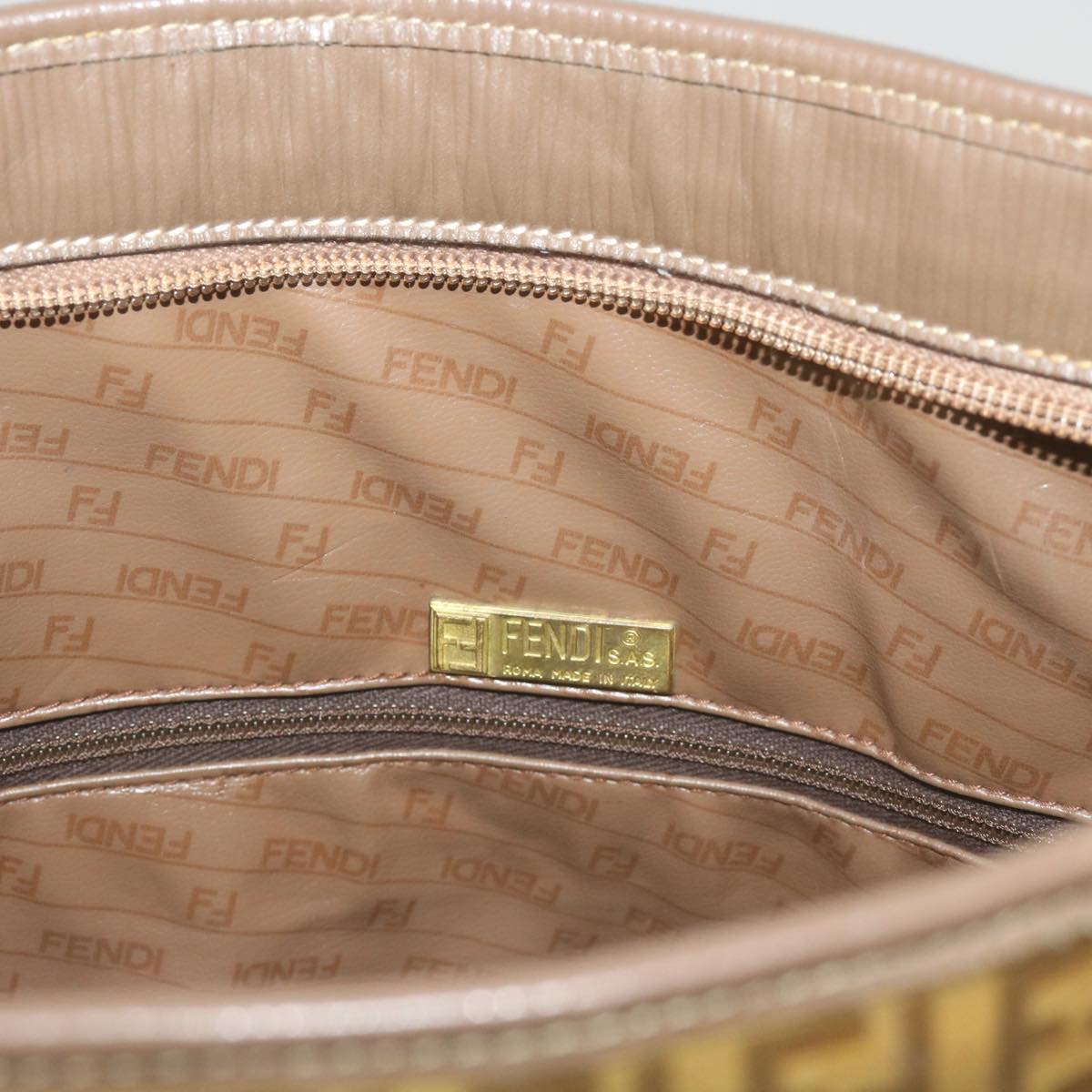 FENDI Zucchino Canvas Tote Bag Brown68584