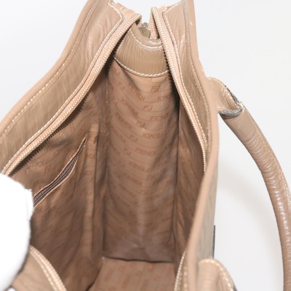 FENDI Zucchino Canvas Tote Bag Brown68584