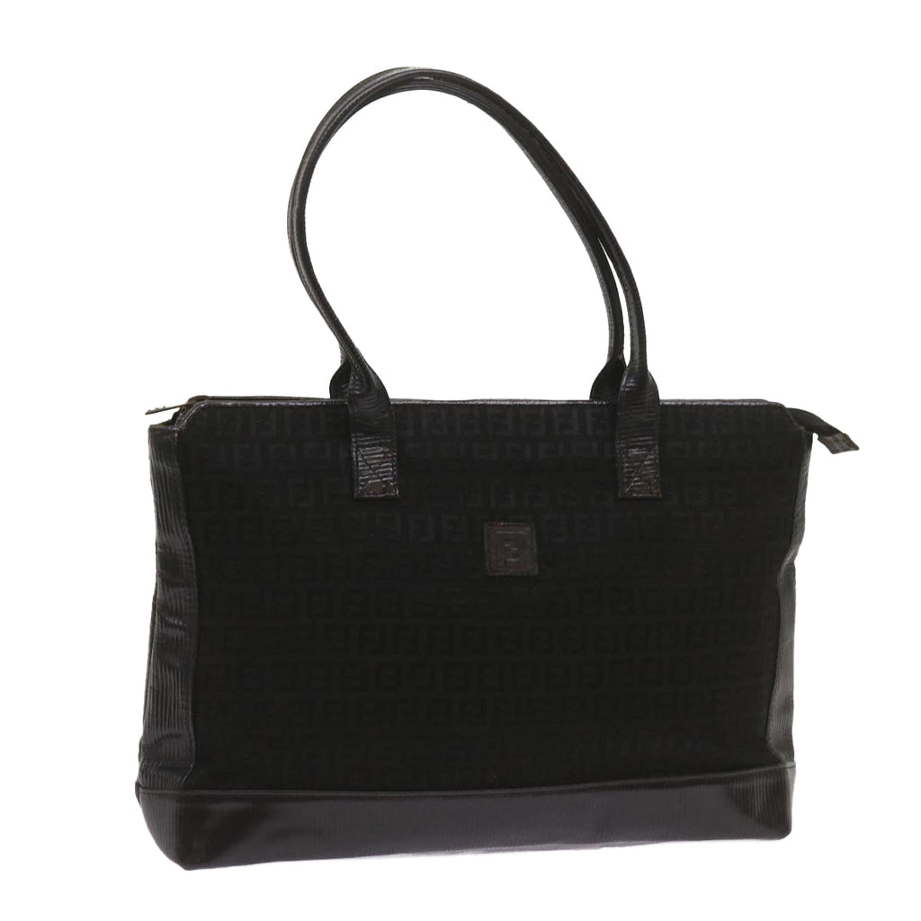 FENDI Zucchino Canvas Tote Bag Black68585
