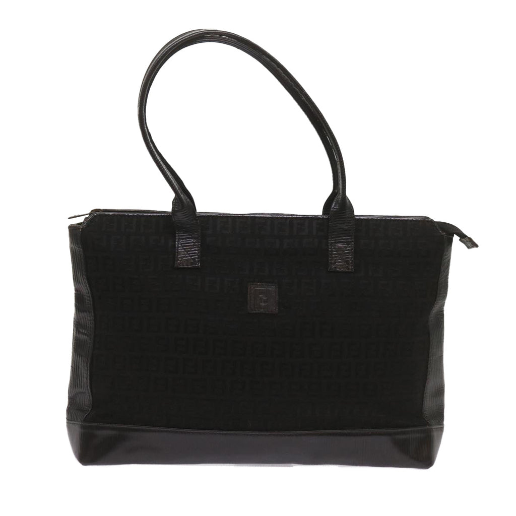 FENDI Zucchino Canvas Tote Bag Black68585