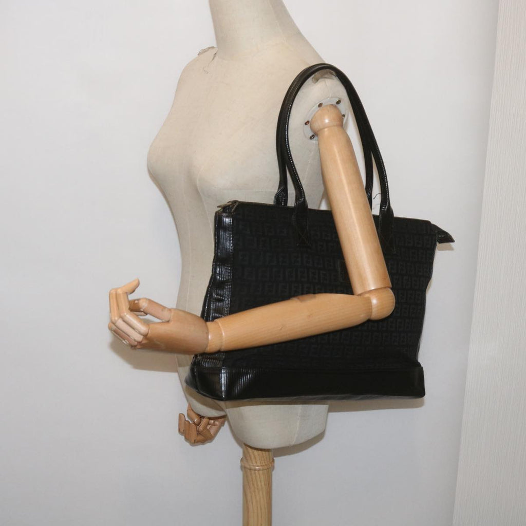 FENDI Zucchino Canvas Tote Bag Black68585