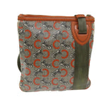 CELINE C Macadam Canvas Shoulder Bag Beige Auth 68593