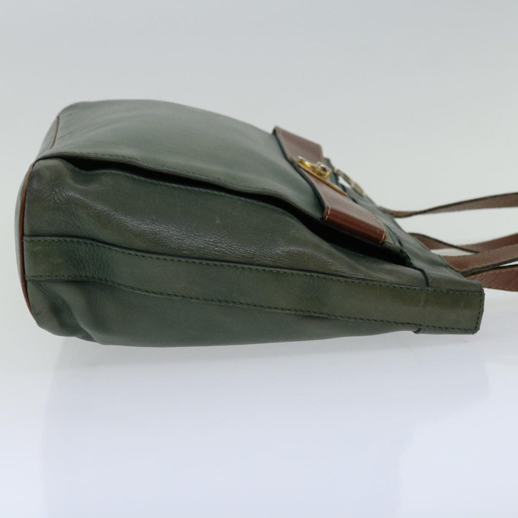 CELINE Tote Bag Leather Green  68605